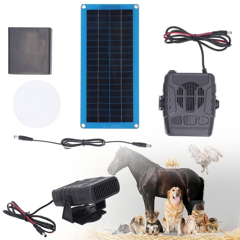 Solar Powered Heater, 30W Radiant Heat Panel with Solar Panel for Greenhouse Chicken Coop, Outdoor Heater for Pet House, Shed - Image 1